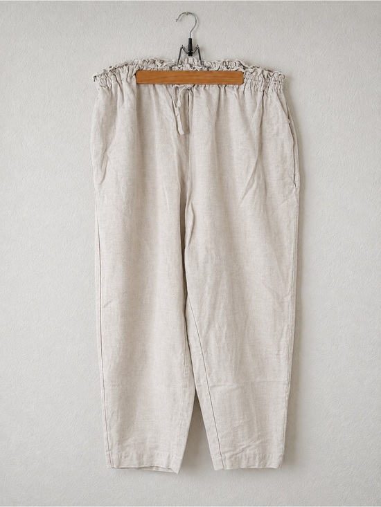 H&M Pants - H&M Linen Blend Pull-On Pants Women’s XL Beige Elastic Waist Casual